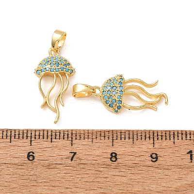 Brass Micro Pave Sky Blue Cubic Zirconia Pendants CU-CBADD64-12G-1