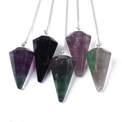 Natural Fluorite Hexagonal Pointed Dowsing Pendulums LS-G-T097-08-1