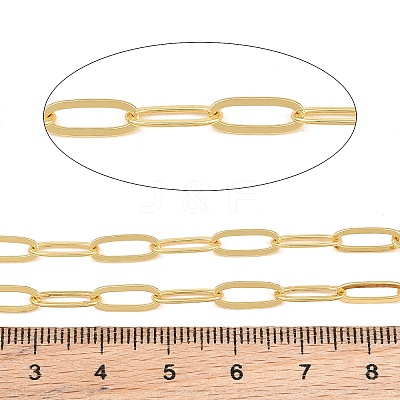Brass Paperclip Chains KK-CBAC547-20G-1