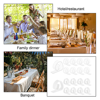 48Pcs 2 Style  Transparent Plastic Anti-slip Tablecloth Clips AJEW-GL0002-15-1