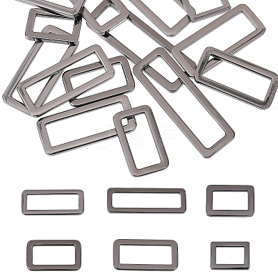 24Pcs 6 Style Rectangle Zinc Alloy Adjuster Buckles FIND-CA0008-58-1