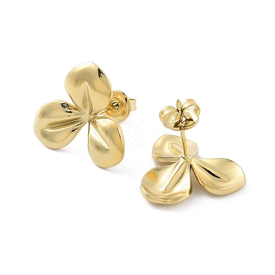 Ion Plating(IP) 304 Stainless Steel Stud Earrings EJEW-P258-46G-1