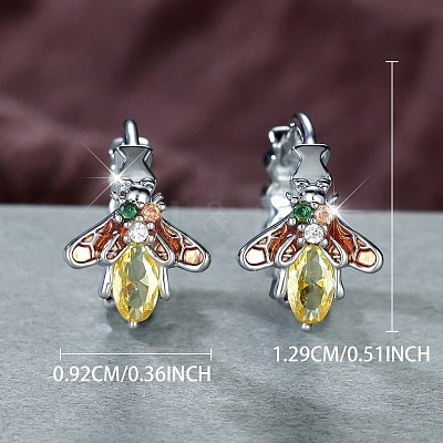 Brass Micro Pave Cubic Zirconia Huggie Hoop Earrings WG4D997-01-1