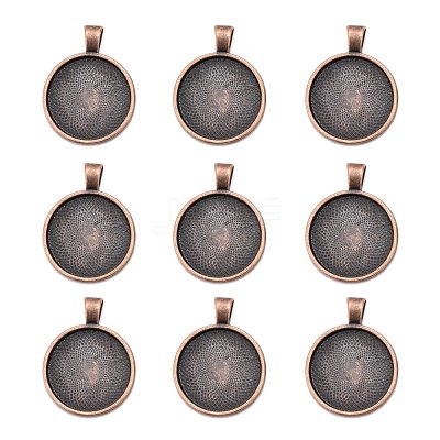 Tibetan Style Alloy Pendant Cabochon Settings TIBE-R295-055R-FF-1