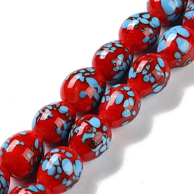 Handmade Lampwork Beads Strands LAMP-Q036-08D-1