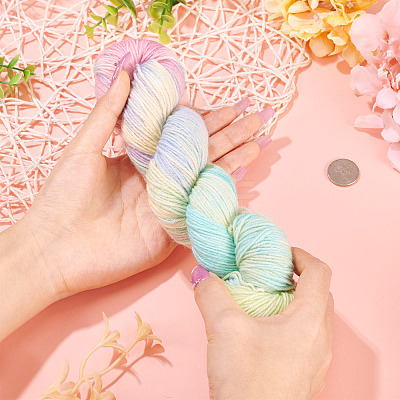 1 Skein Gradient Segment Dyed 80% Wool 20% Acrylic Blended Yarn OCOR-TA0003-02B-1