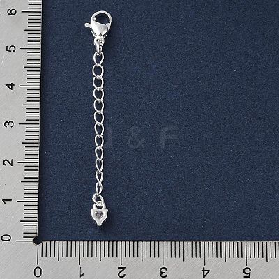 Brass Micro Pave Clear Cubic Zirconia Chain Extender KK-G491-52B-S-1