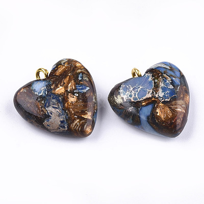 Assembled Bronzite and Imperial Jasper Pendants X-G-T111-04G-1