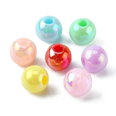490Pcs 7 Style Opaque Acrylic Beads MACR-YW0002-04-1