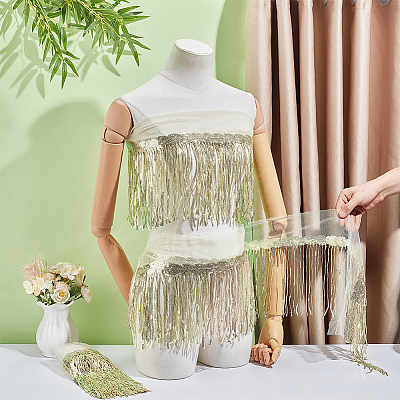 Polyester Fringe Lace Trim DIY-WH0671-008A-1