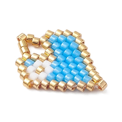 Beaded Heart Charms PALLOY-MZ01147-02-1