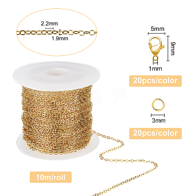 65.8 Feet 2 Colors Brass Cable Chains CHC-BC0001-14-1