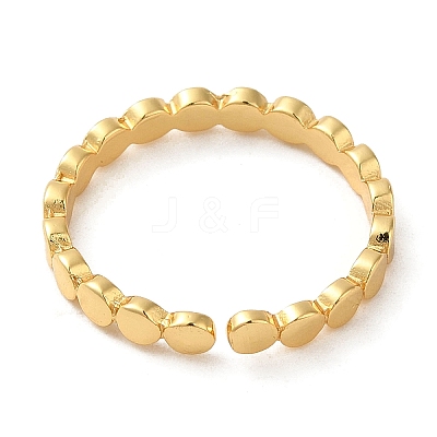 Rack Plating Brass Flat Round Open Cuff Ring RJEW-Z014-04G-1