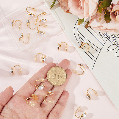 10Pcs Half Round Brass Ear Cuff Findings KK-BBC0022-47-1