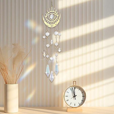 1Pc Metal Moon Hanging Ornaments AJEW-CN0004-04A-1
