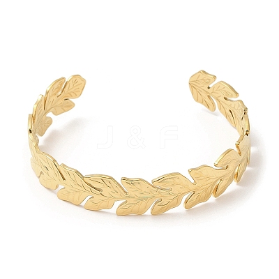 304 Stainless Steel Cuff Bangles BJEW-K267-06G-1