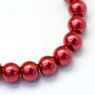 Baking Paint Pearlized Glass Pearl Round Bead Strands HY-Q330-8mm-51-1
