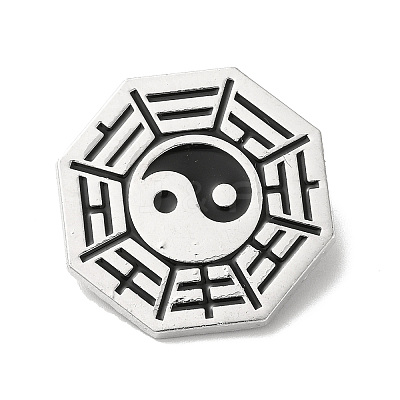Eight-Diagram Tactics with Yin Yang Alloy Brooch Pin JEWB-K008-02P-1
