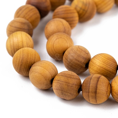 Natural Wood Beads Strand WOOD-F006-01-8mm-1