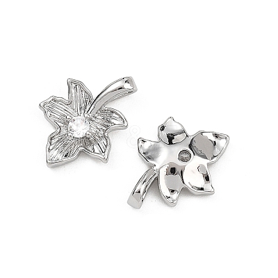 SHEGRACE Brass Micro Pave Clear Cubic Zirconia Charms XGRQ2O649-424P-1