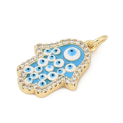 Brass Micro Pave Cubic Zirconia Pendants KK-U058-03G-1