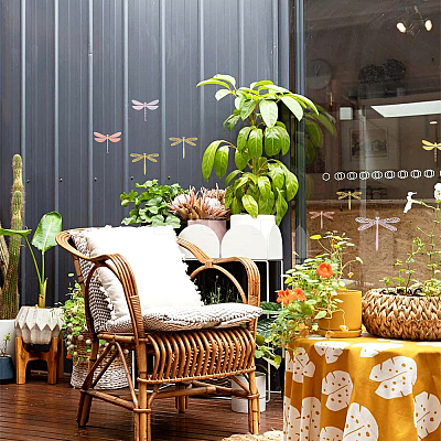 12Sets 6 Style PVC 3D Imitation Hollow Out Dragonfly Wall Stickers DIY-CF0001-04-1