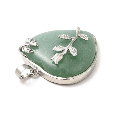 Heart Natural Green Aventurine Pendants GP356-2-1