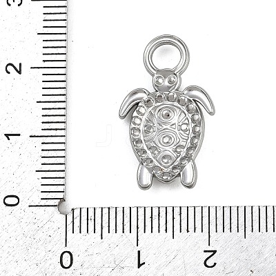 304 Stainless Steel with Rhinestone Pendants STAS-G363-06P-1