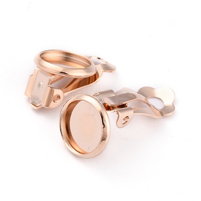 304 Stainless Steel Clip-on Earring Setting STAS-L244-50C-RG-1