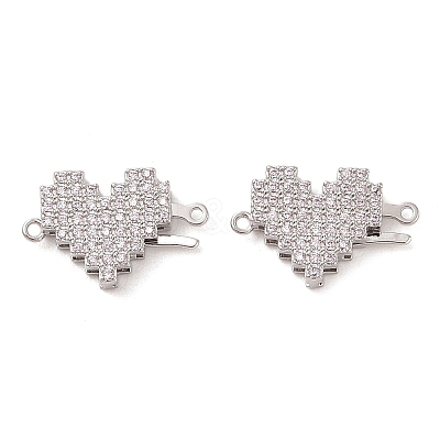 Brass Micro Pave Clear Cubic Zirconia Hook and S-Hook Clasps KK-S388-05P-02-1