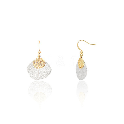 Two Tone Brass Dangle Earrings WG3727D-01-1