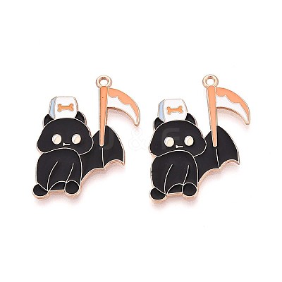 Halloween Theme Alloy Enamel Pendants ENAM-T022-54G-03-1