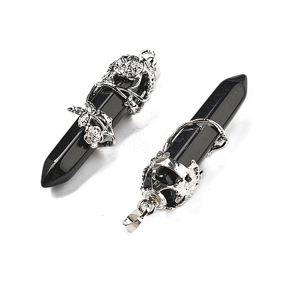 Natural Obsidian Big Pointed Pendants G-A172-16E-1