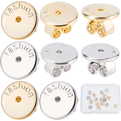 20Pcs 2 Colors Brass Ear Nuts KK-SC0003-12-1