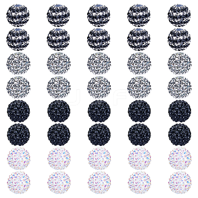 40Pcs 4 Colors Resin Rhinestone Beads RESI-ME0001-06-1