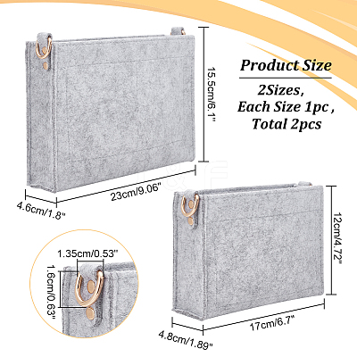 2Pcs 2 Style Wool Felt Bag Organizer Inserts FIND-WR0007-41C-1