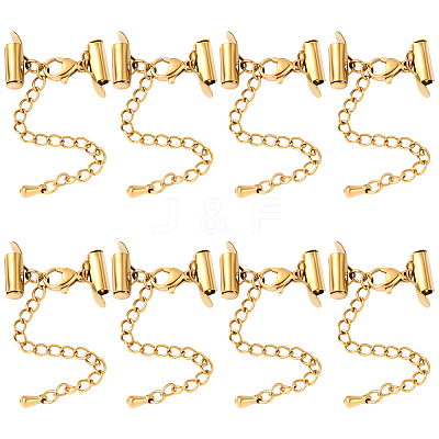 10 Sets Stainless Steel Curb Chain Extender STAS-BBC0008-21A-G-1
