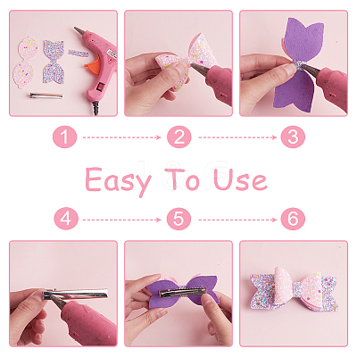 DIY Luminous Bowknot Hair Clip Making Kit DIY-GL0003-90-1