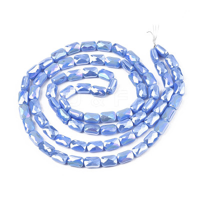 Electroplate Opaque Solid Color Glass Beads Strands EGLA-N002-25-A05-1