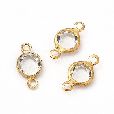 Ion Plating(IP) 304 Stainless Steel with Glass Connector Charms STAS-G305-08G-03-1