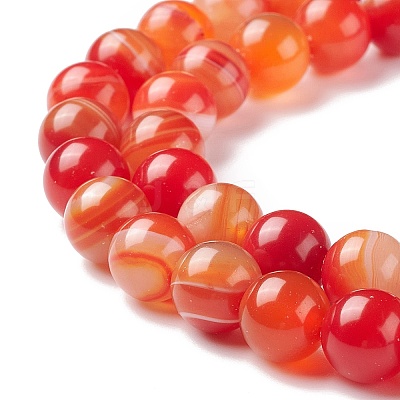 Natural Striped Agate/Banded Agate Bead Strands X-G-K155-A-10mm-05-1