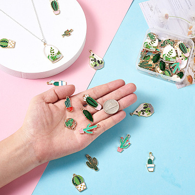 48Pcs 12 Style Alloy Enamel Pendants ENAM-KS0001-07-1