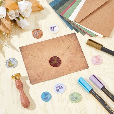 Wax Seal Stamp Set AJEW-WH0517-040-1