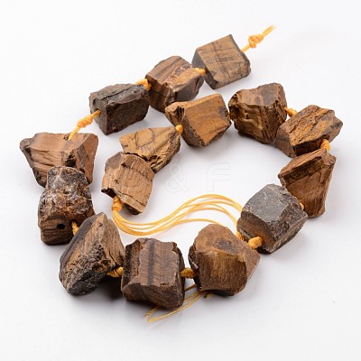 Natural Raw Tiger Eye Beads Strands G-D833-15-1