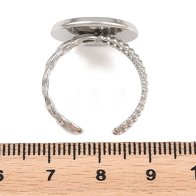 304 Stainless Steel Open Cuff Ring Components STAS-F366-09E-P-1