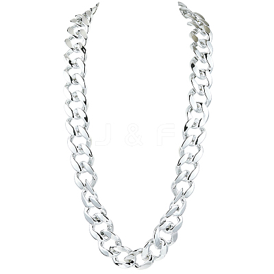 1Pc Acrylic Cuban Link Chain Necklaces for Men NJEW-SP0001-09B-S-1