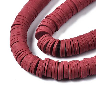 Flat Round Handmade Polymer Clay Beads CLAY-R067-12mm-29-1