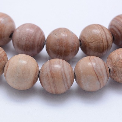 Natural Red Line Jasper Beads Strands X-G-F531-8mm-N-1