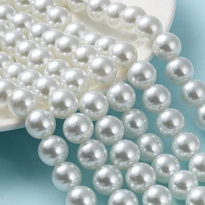 Baking Paint Pearlized Glass Pearl Round Bead Strands HY-Q003-12mm-01-1