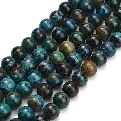 Natural Chrysocolla Beads Strands G-G475-A03-8mm-1